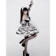Spicy Tiger Print Sweet Lolita Top + Skirt + Sleeves 3pc Set (DH339)